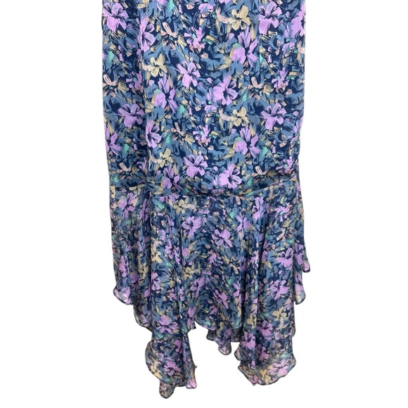 ASTR the Label - Women’s ‘Santorini’ Floral Maxi Dress Asymmetric, Purple Small - Picture 9 of 12